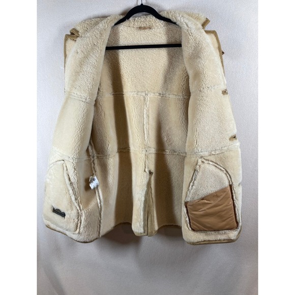 Vtg Eddie Bauer Expedition Outfitter Sheepskin Shearling New Wool Coat 44 READ - Picture 3 of 12